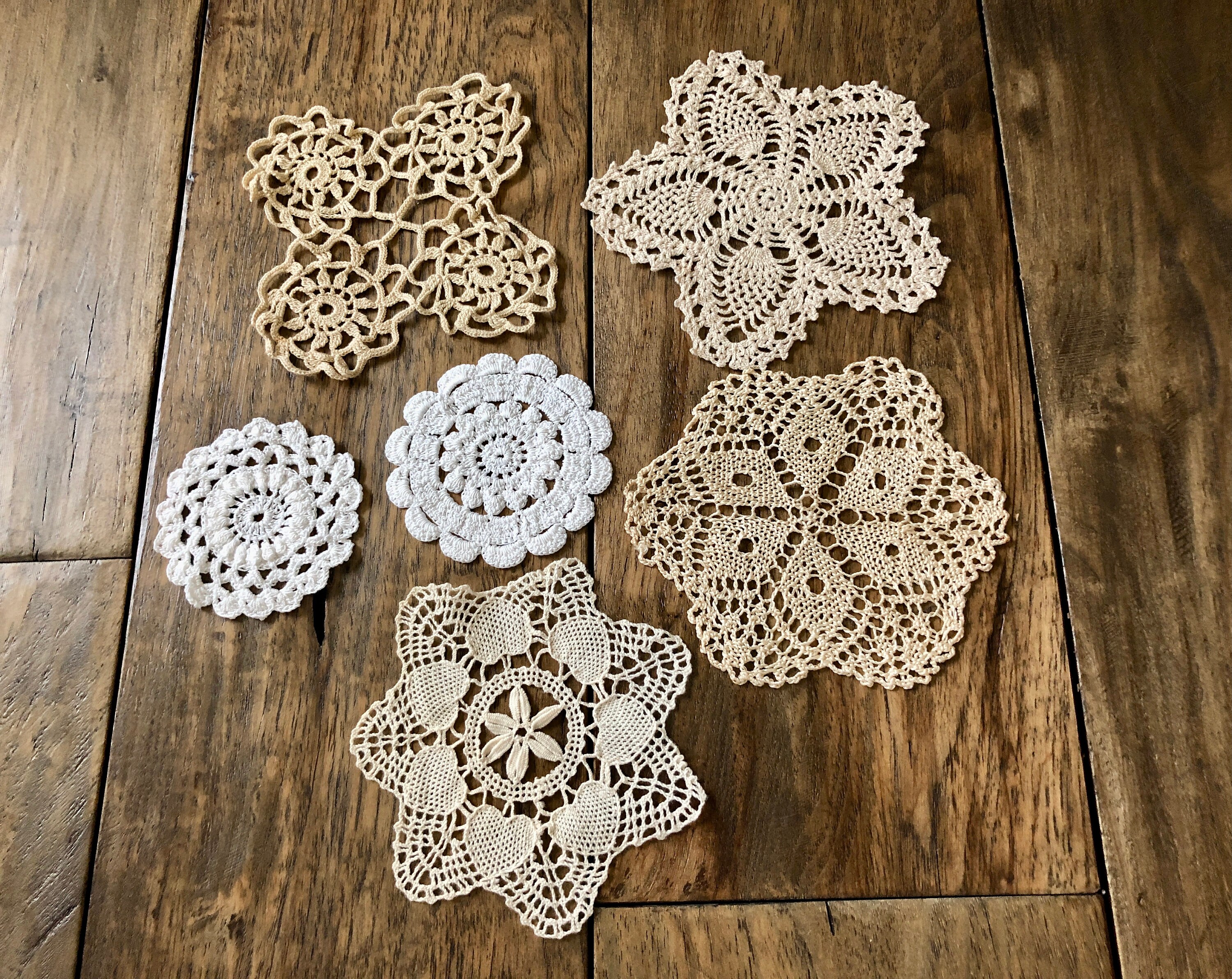 6 Doilies Lot Doily Crochet Doilies Antique Doilies Bulk Etsy