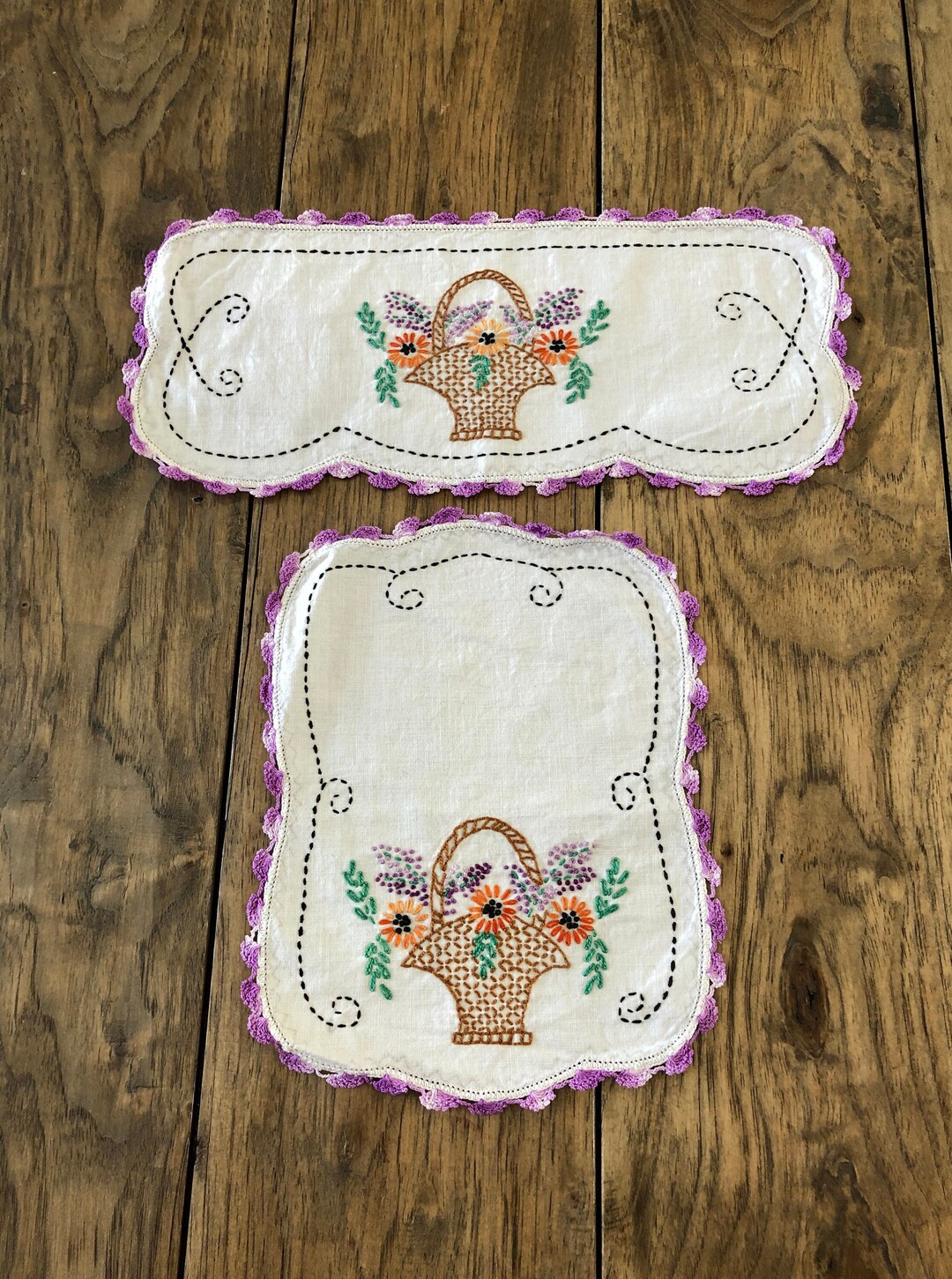 2 Vintage Doilies Vintage Doily Table Runner Dresser Doilies Antique