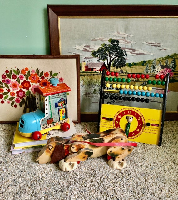 Fisher Price Toys Fisher Price Dog Vintage Toys Old Toys Childrens Toy Antique Toys Vintage Brio Abacus Vintage Nursery Decor Baby Shower Etsy