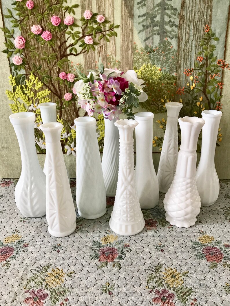 Milk Glass Vases Wedding Centerpiece Vases For Wedding Vases Etsy