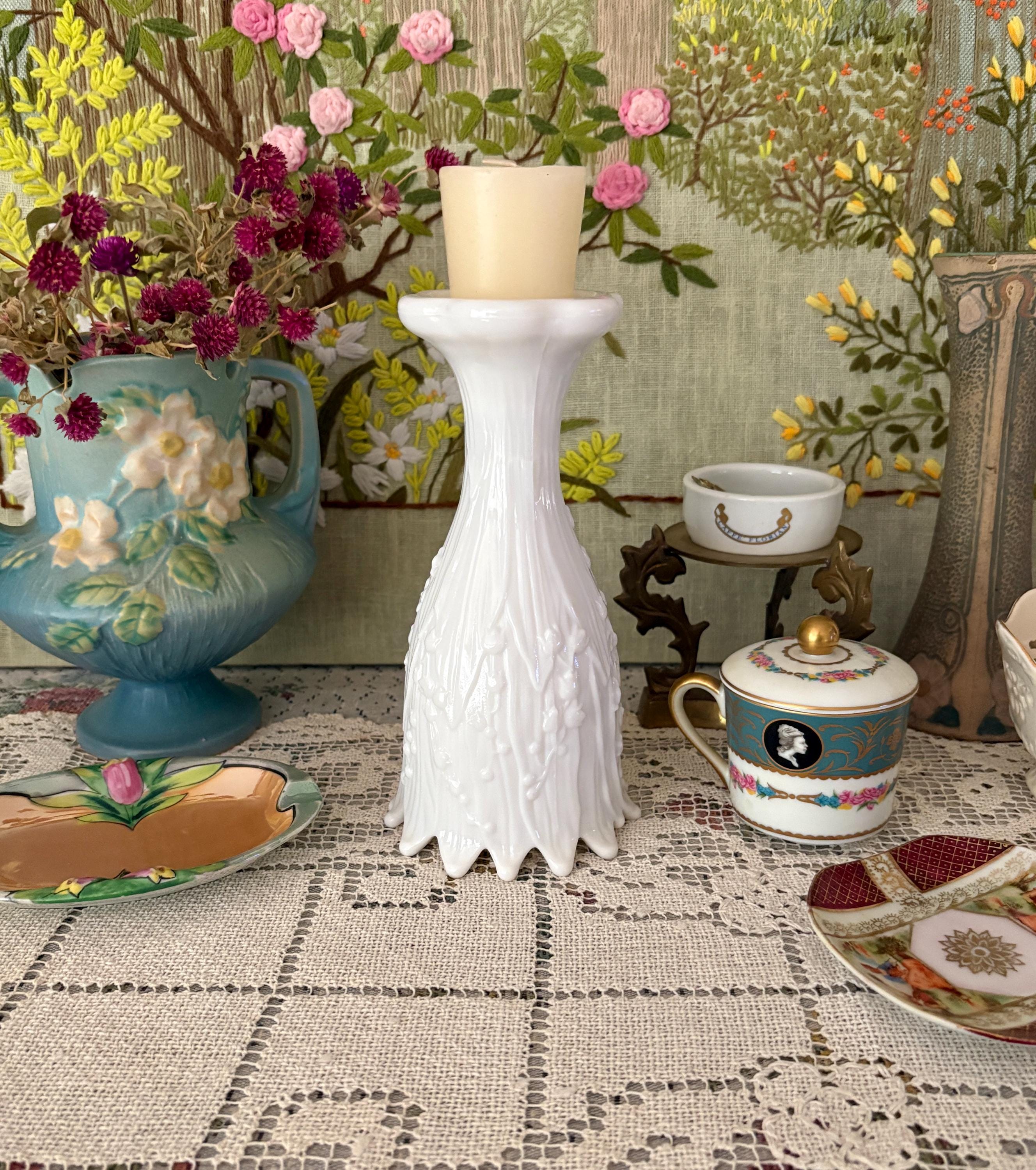 Milk Glass Vase Milk Glass Bud Vase Antique Vase White Vase Vintage Vase Decor Vase Lily of the Valley Vase Flower Vase Centerpiece Vase Old