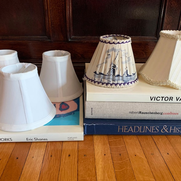 Lamp Shade Vintage Lampshade Small Lamp Shade Vintage Shade Accent Lamp Shade Ivory Lampshades Windmill Decor Shade Small Lampshade Sconce