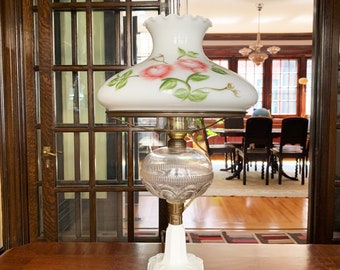 Lampe ancienne Lampe de table vintage Lampe vintage Éclairage ancien Éclairage vintage Lampe de bureau Lampe de chambre Lampe ancienne Lampe d'appoint Lampe en verre Floral