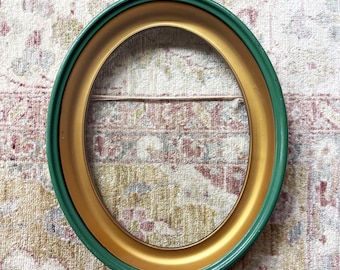 Antique Oval Frame Antique Green Frame Wood Portrait Frame Wall Frame Gold Oval Frame Vintage Frame Photo Frames Wood Frame 9x12 Oval Frame