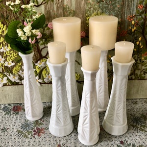 6 Milk Glass Vases for Flowers Vases for Wedding Vases Centerpiece Vases Decor Vase Milk Glass Bud Vase White Vases Bulk Vases Bridal Shower Bild 5