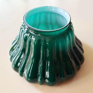 Glass Green Shade Green Lamp Shade Green Globe Green Glass Light Shade Replacement Shade Green Lamp Shade Vintage Lighting Green Lampshade image 2
