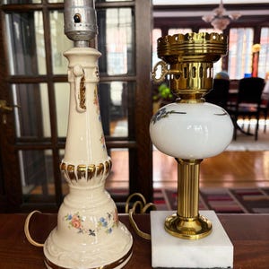 Antique Lamp Vintage Table Lamp Vintage Light Accent Lamp Bedside Lamps Antique Table Lamp Vintage Lamp Desk Lamp Cut Glass Lamp Floral Lamp image 4