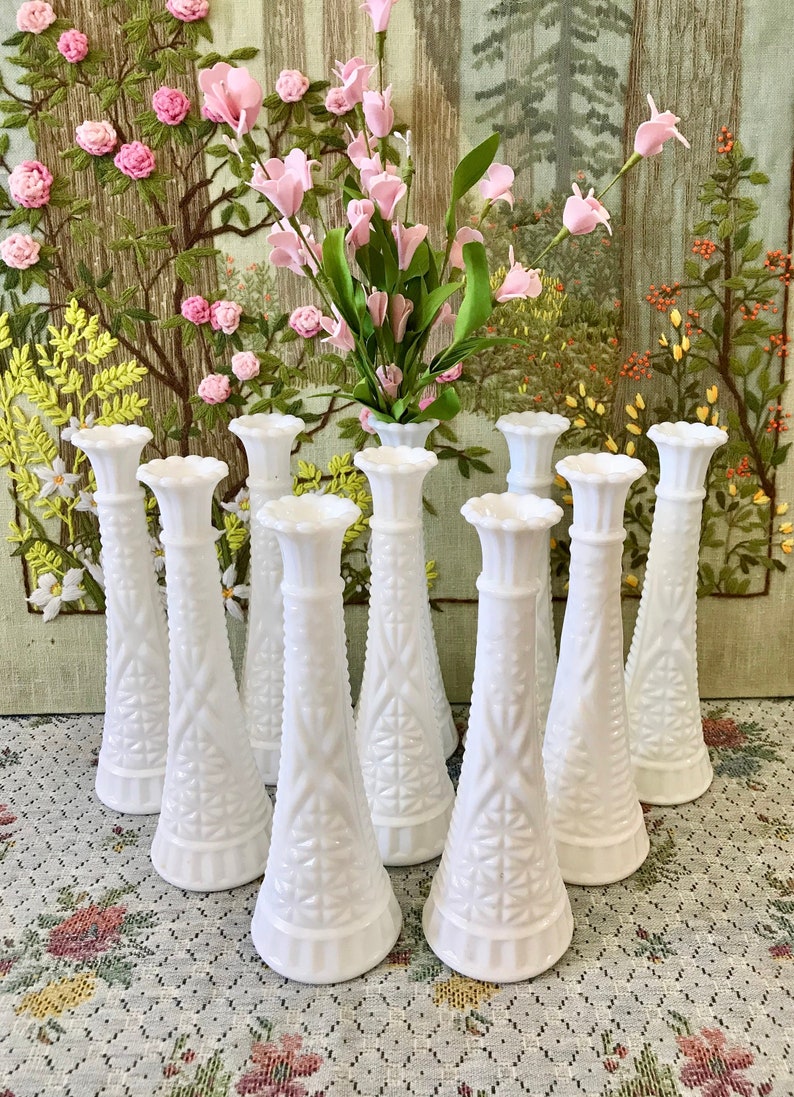 Milk Glass Vases Wedding Centerpiece Vases For Wedding Vases Etsy