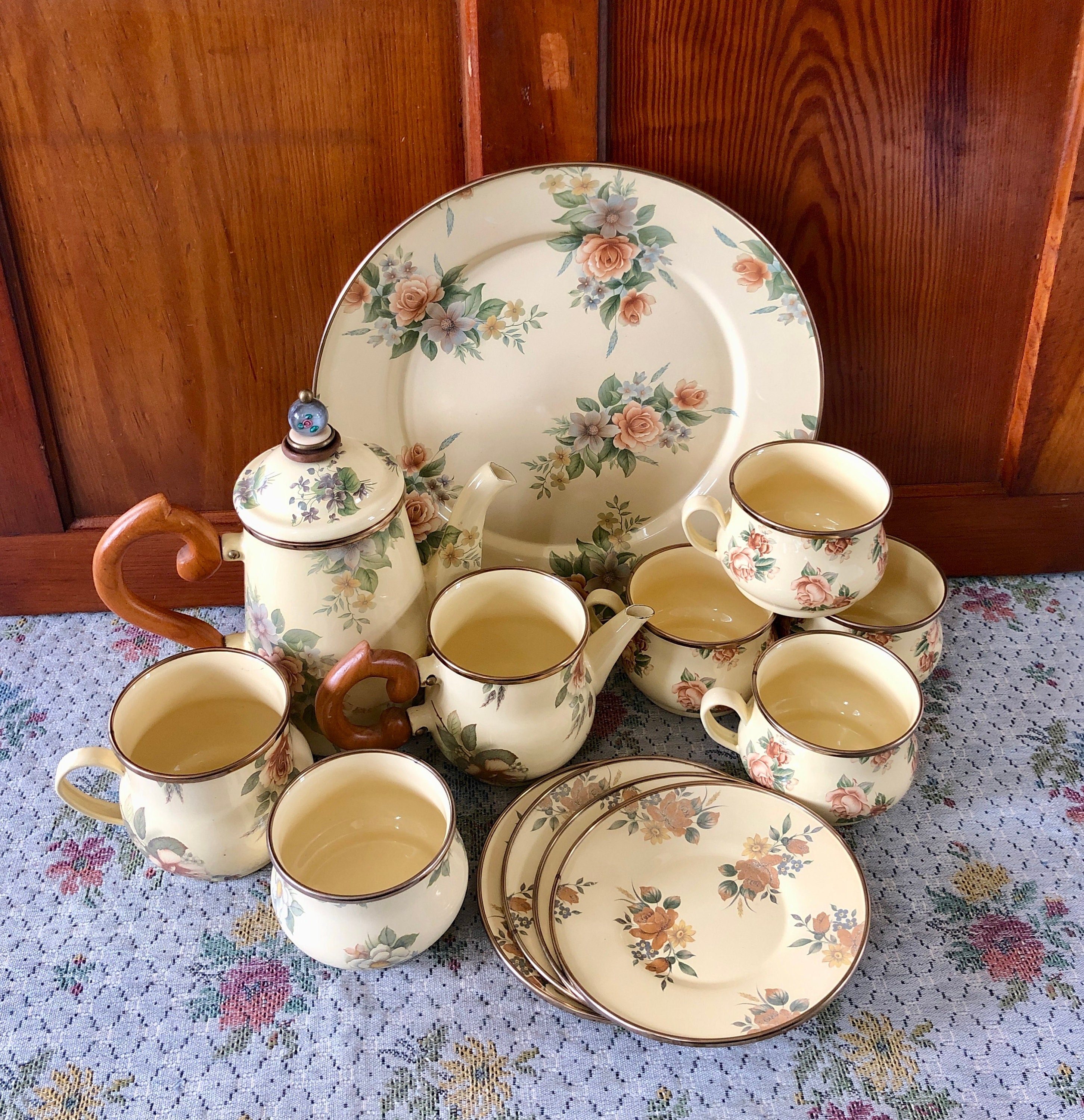 Vintage Mackenzie Childs Mug Camp Mackenzie Childs Tray Mackenzie Childs Enamelware Coffee Pot Mackenzie Child Mugs Yellow Mackenzie childs Etsy