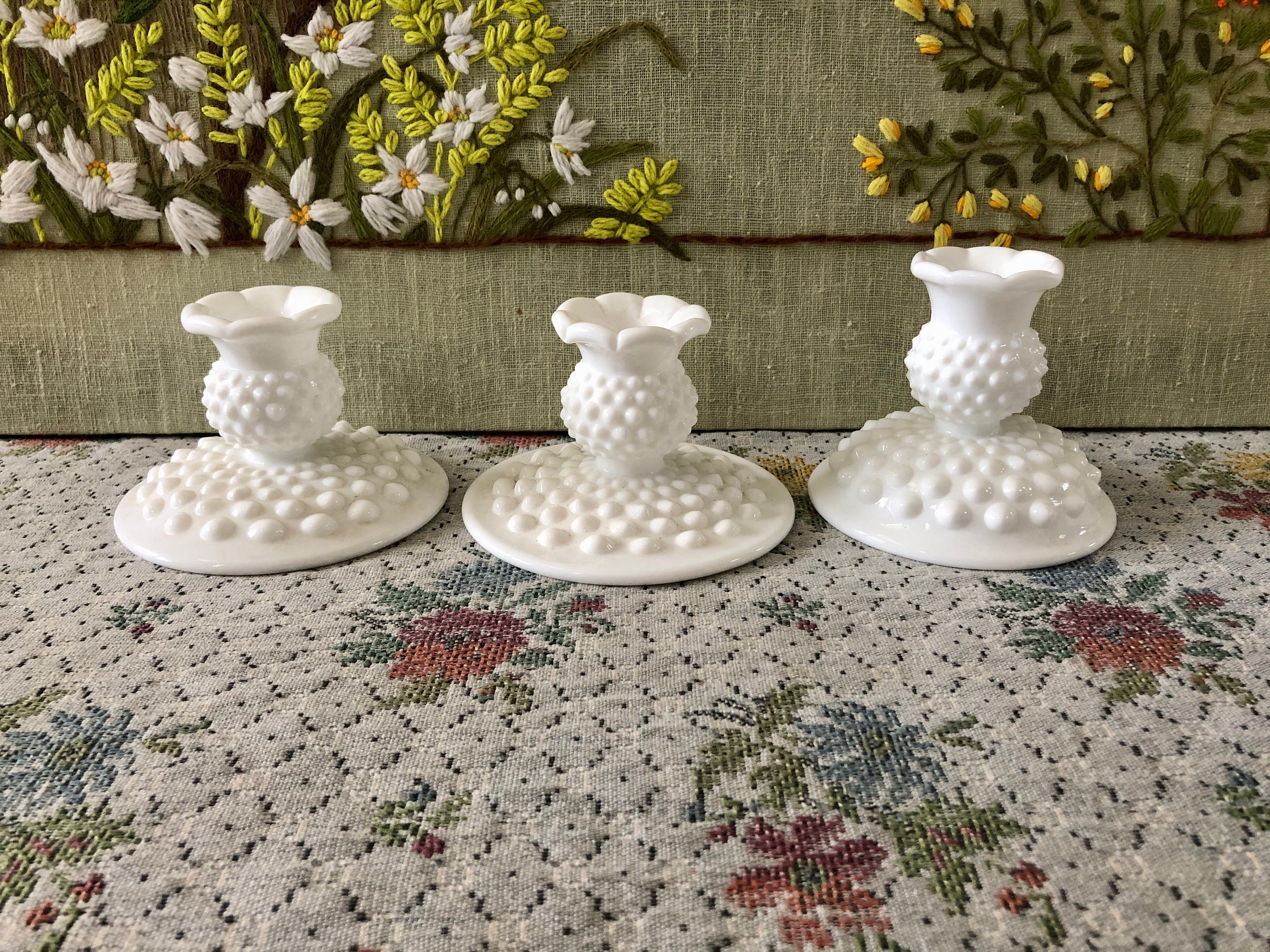 Milk Glass Candle Holder Milk Glass Candlesticks Vintage Etsy