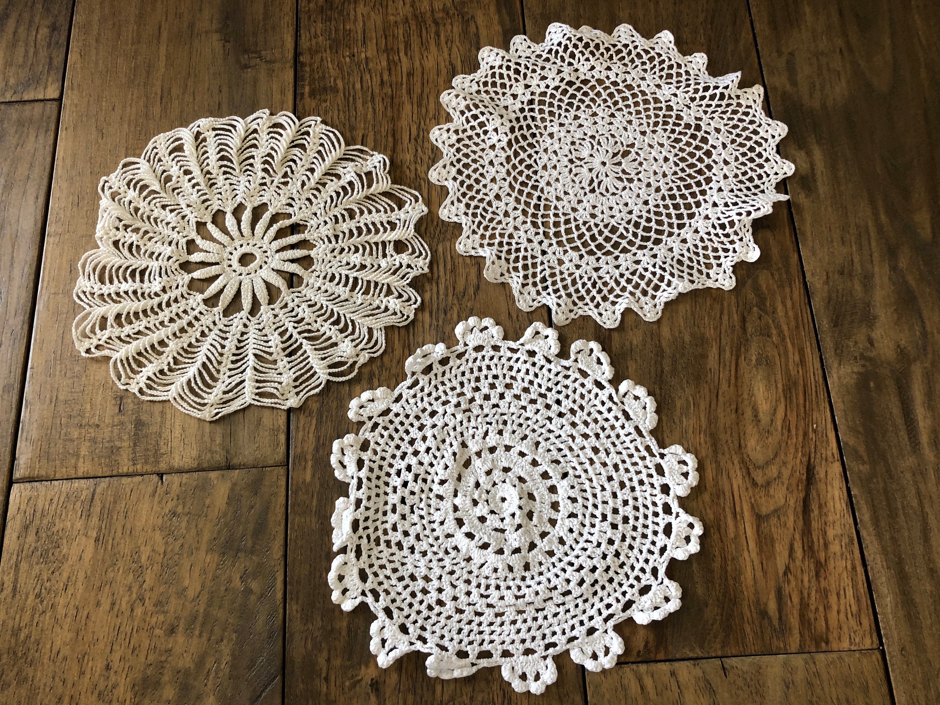 3 Doilies Lot Doily Crochet Doilies Vintage Doily Lot Antique Doilies and  Table Runners Doilies Set of Doilies for Sale Doily Runner Vintage