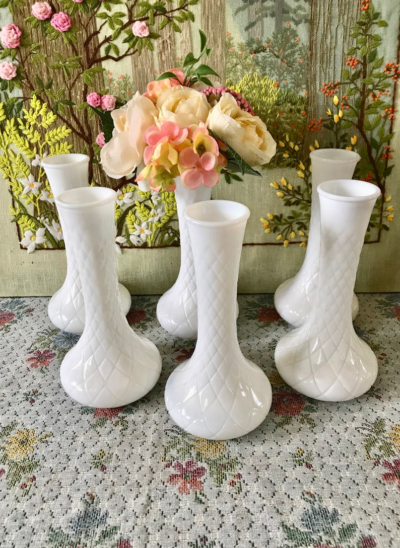 Milk Glass Vases Wedding Centerpiece Vases For Wedding Vases Etsy