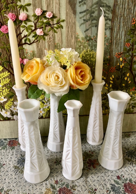 Milk Glass Vases -Small