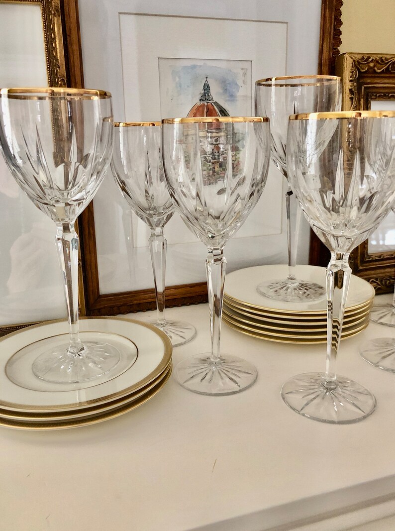 Gorham Crystal Wine Glasses Gorham Goblets Gorham Glass Etsy