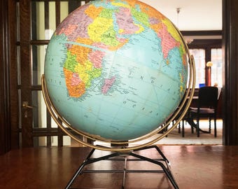 World Globe Antique Globe Table Globe Vintage Globe Replogle Globe Reference Globe 12" Globe Table Top Globe Vintage Globes Swivel Globe Map