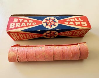 Star Brand Roll Caps Repeating Paper Caps Vintage Caps Star Brand Caps Perforated Roll Caps Vintage Cap Rolls Antique Cap Boxes Vintage Toys