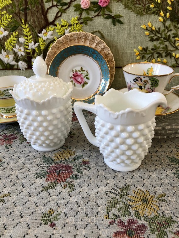 Home & Living Serving Odds & Ends Milk Glass Sugar and Creamer Set White Sugar and Creamer