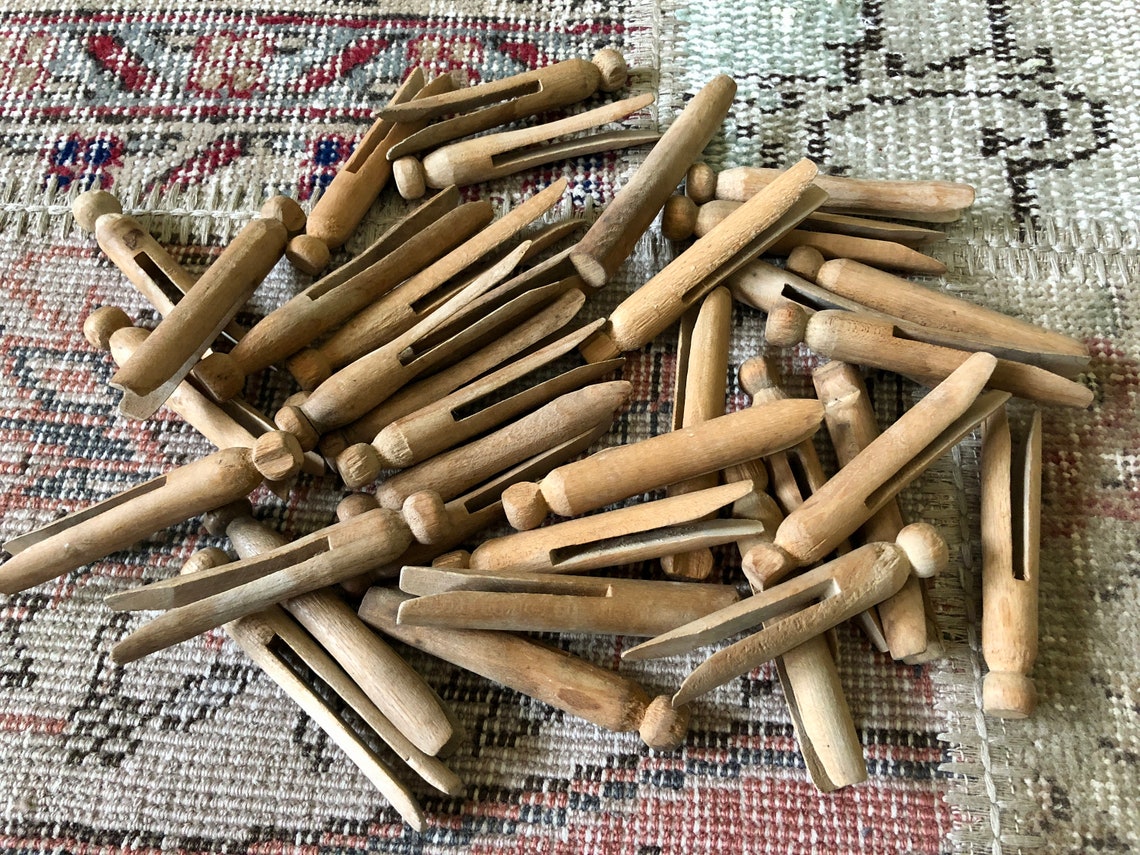 Vintage Clothes Pins Vintage Clothespins Wood Clothespins Etsy