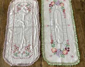 Vintage Doilies and Table Runners Vintage Doily Table Runner Embroidered Doilies Antique Doily for Dresser Scarf Doily Runner for Table