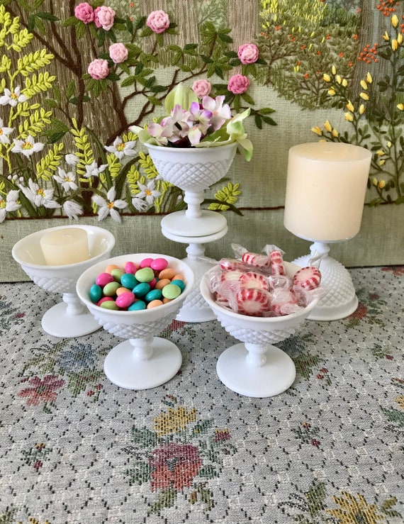 Milk Glass Bowl Milk Glass Vase Milk Glass Candy Dish White Etsy