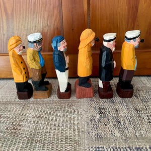 Carved Sailor Carved Wood Sailor Captain Vintage Nautical Decor Sailing Gift Sailing Decor Boating Gift Nautical Gifts Pirate Wood Figurine image 5
