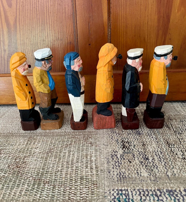Carved Sailor Carved Wood Sailor Captain Vintage Nautical Decor Sailing Gift Sailing Decor Boating Gift Nautical Gifts Pirate Wood Figurine image 5