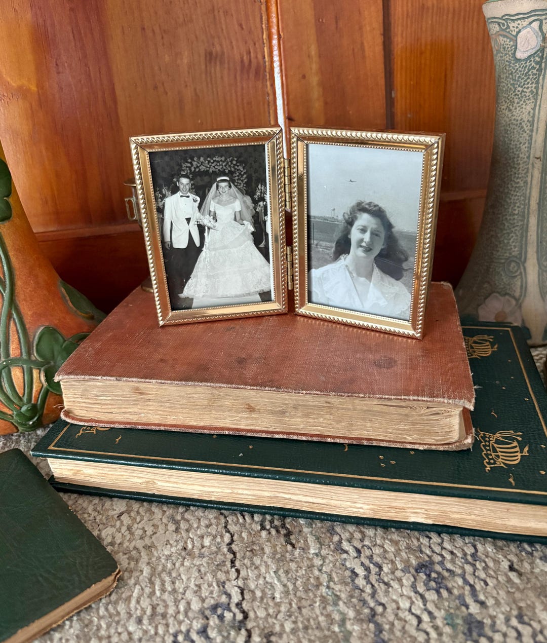 Double Frame Small Frame Brass Picture Frame Vintage Frame Multi Frame ...