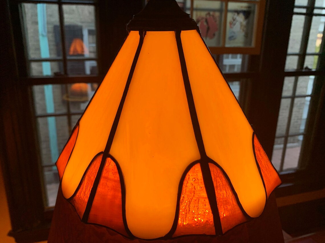 Stained Glass Lamp Shade Stained Glass Light Shade Vintage Etsy