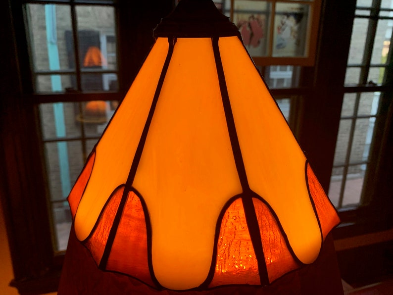 Stained Glass Lamp Shade Stained Glass Light Shade Vintage Etsy