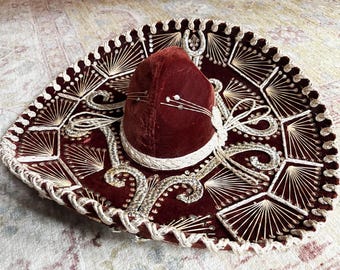Sombrero Hat Mexican Hat Pigalle Sombrero Mexican Sombrero Cinco de Mayo Vintage Hats Mariachi Hat Brown Velvet Sombrero Costume Party Hats