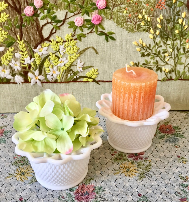 Milk Glass Bowl Milk Glass Vase Milk Glass Candy Dish For Etsy