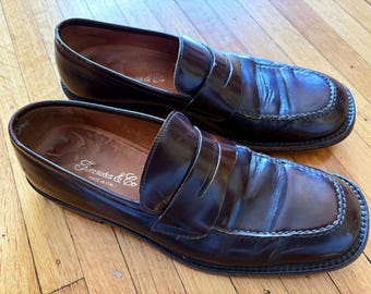 Fieramosca Loafers Vintage Mens Shoes Size 10 1/2 M Mens Dress Shoes Brown Shoes Fieramosca & Co Italian Shoes Leather Shoes Men's Loafers