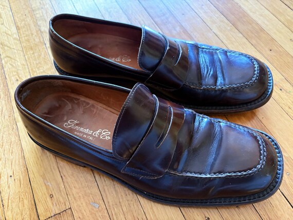 Fieramosca Loafers Vintage Mens Shoes Size 10 1/2 M Mens Dress Shoes Brown Shoes Fieramosca & Co Italian Shoes Leather Shoes Men's Loafers
