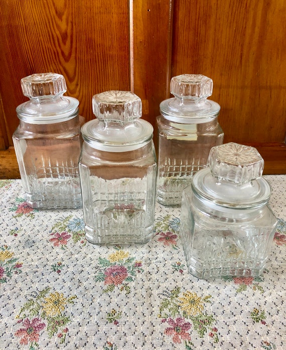 Clear Glass Apothecary Jars Candy Container With Lids