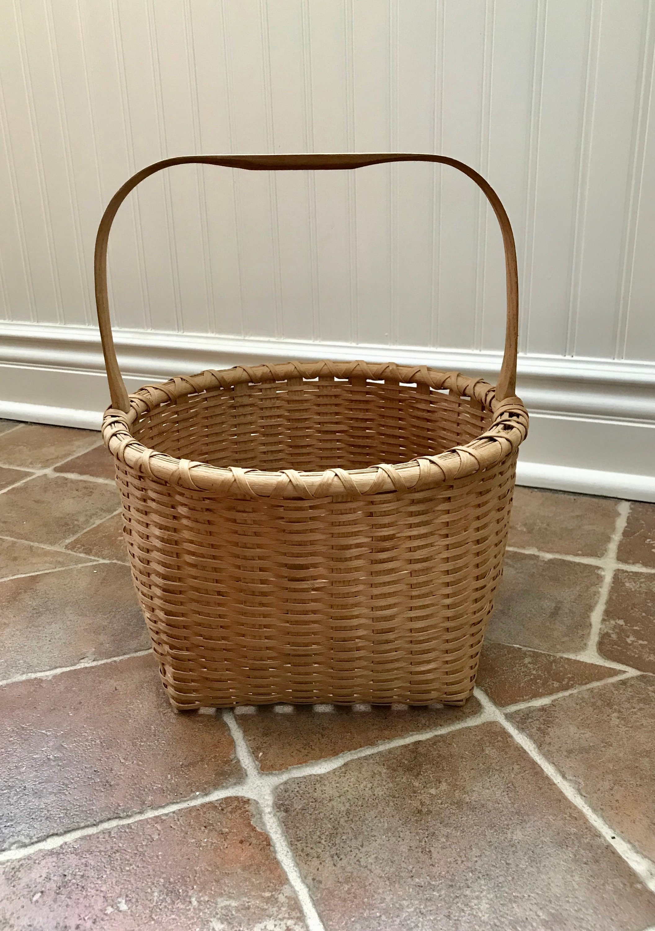 Wicker Basket With Handle Decorative Basket Decor Vintage Etsy