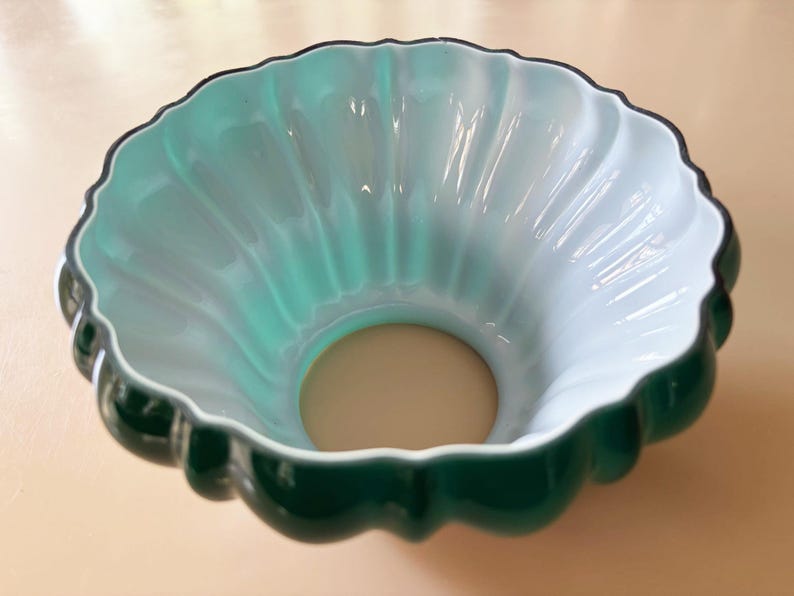 Glass Green Shade Green Lamp Shade Green Globe Green Glass Light Shade Replacement Shade Green Lamp Shade Vintage Lighting Green Lampshade image 4