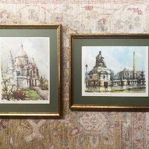 Arte de París Lámina de París Acuarela de París Arte vintage Regalos de París Arte francés Lámina vintage Arte enmarcado Láminas de Francia Place de la Concorde imagen 1