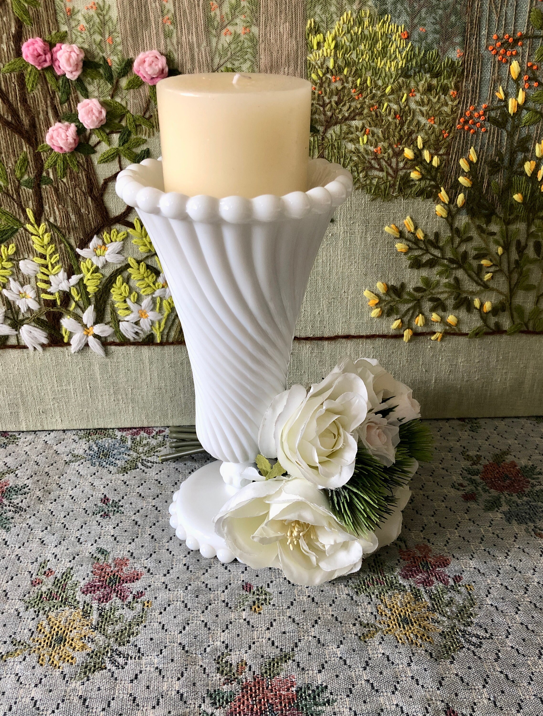 Vase en verre de lait pour fleurs Vase vintage Vase Décor Vase Etsy