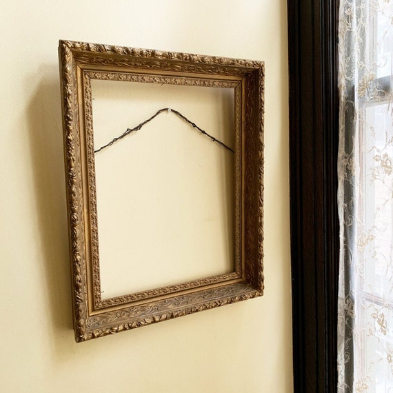 Vintage Frame Gold Wood Wall Art For Old Decorative Mirror Large