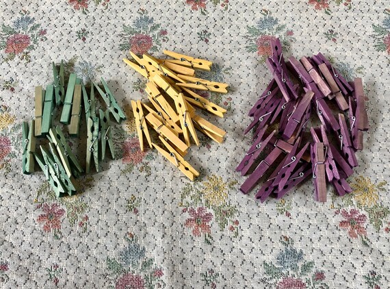 Mini Wooden Clothespins Color, 54pcs.