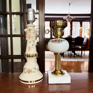 Antique Lamp Vintage Table Lamp Vintage Light Accent Lamp Bedside Lamps Antique Table Lamp Vintage Lamp Desk Lamp Cut Glass Lamp Floral Lamp image 3