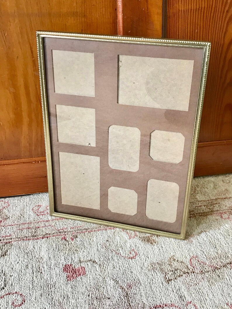 Brass Frame Picture Multi Opening Vintage Image 0