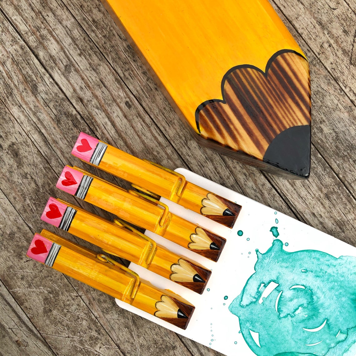 Wooden Pencil Desk Sign Male Teacher Gifts. Teacher Name Etsy