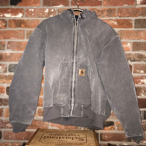 Faded gray carhartt vtg hooded jacket