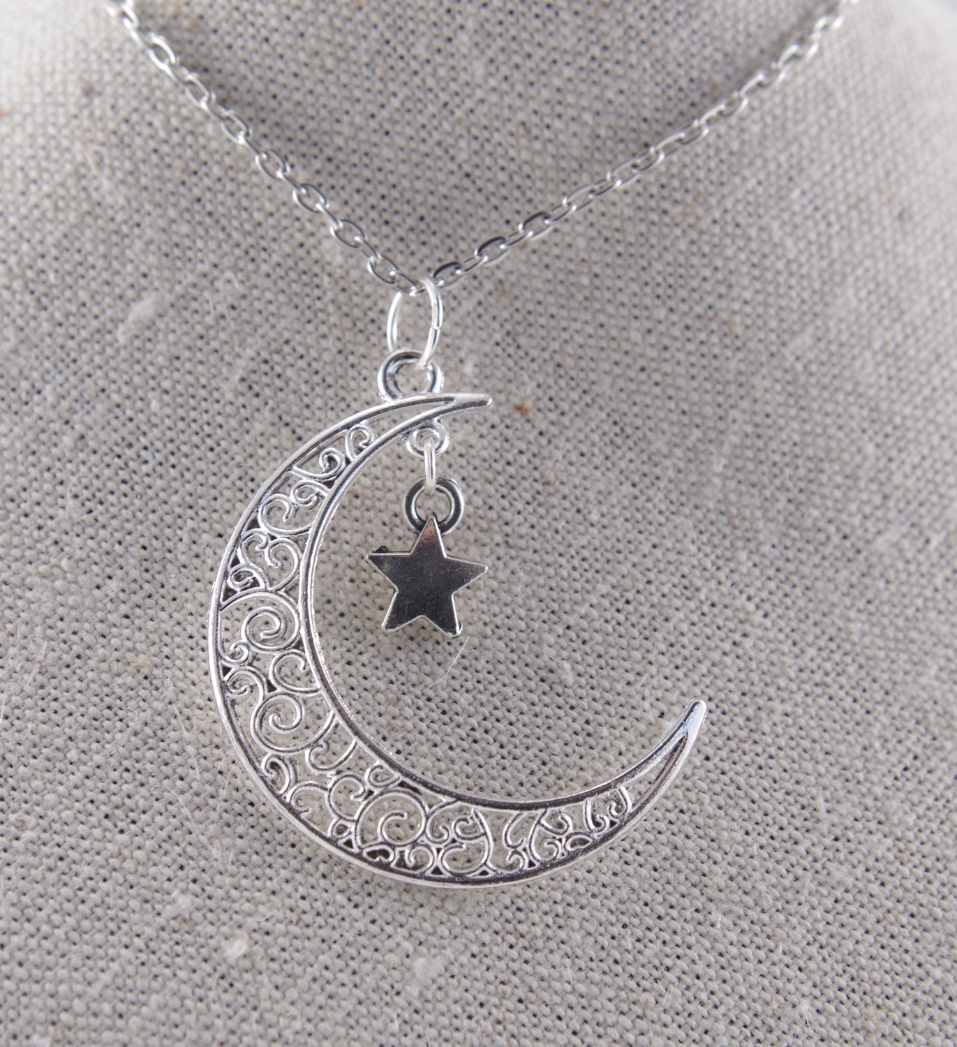 Crescent Moon and Stars Pendant Crescent Moon and Stars Pendant