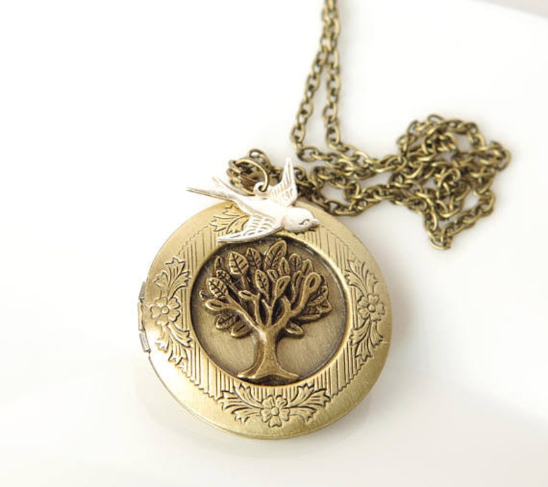 Mothers Day necklace Tree of life locket necklace Family tree jewelry Personalized photo locket Family Locket Mom locket Grandma locket image 1