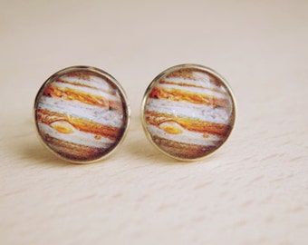 Jupiter Cufflinks: Planet Nebula Space Jewelry