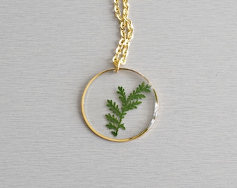 Necklace with real pressed fern leaf in resin Mothers day gift for mom Terrarium Jewelry Botanical Jewelry Real plant jewelry