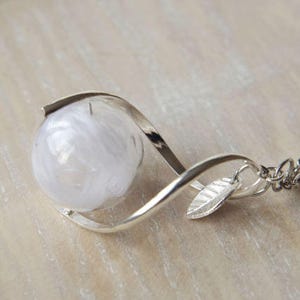 Real white feather necklace Glass globe pendant Terrarium pendant Boho jewelry Bohemian necklace Angel wing necklace Birds feather necklace image 10