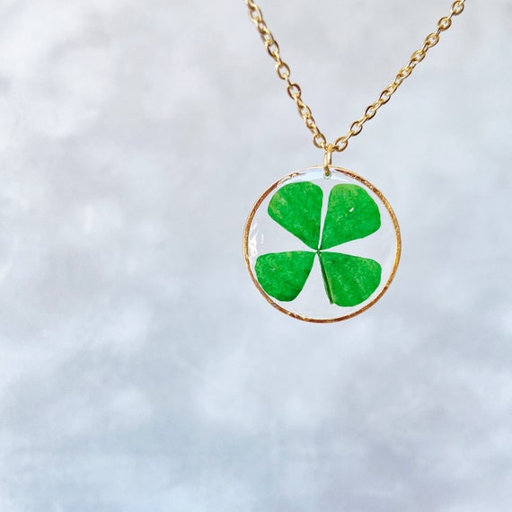Four Leaf Clover Necklace Shamrock Jewelry 4 Leaf Clover Lucky